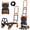 Orange Black, variant on FUTURELAB 2 in 1 Folding Hand Truck, Four/Two Wheels 330LBS Capacity Foldable Cart,Convertible Dolly Cart with Retractable,Truck/Dolly for Travel, Moving, Shopping, Office