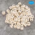 thumbnail image 2 of 200pcs 10mm DIY Jewelry Beads Letter Printed White Cube Wooden Craft Beads, 2 of 4