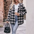 thumbnail image 3 of Camisa Blusas de otoño para mujer, camisa a cuadros informal con cuello de solapa, atuendo diario de estilo Vintage Ygjytge Negro S para Mujer, 3 of 7