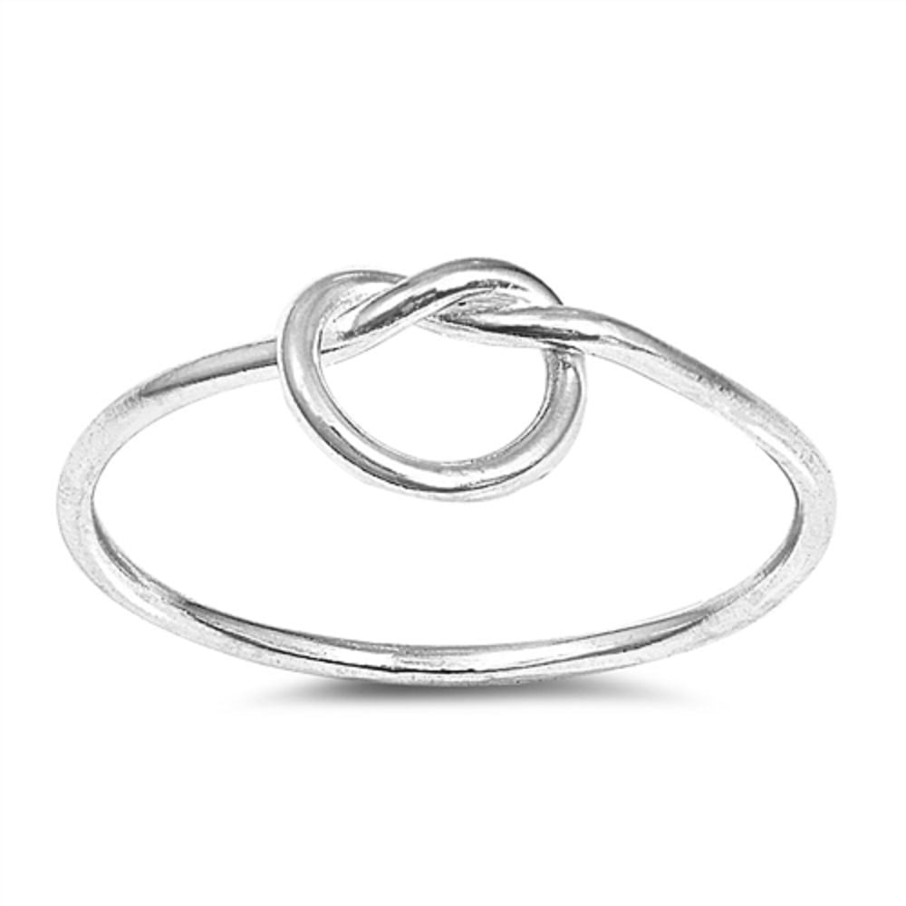 925 Silver Polished Love Knot Ring 