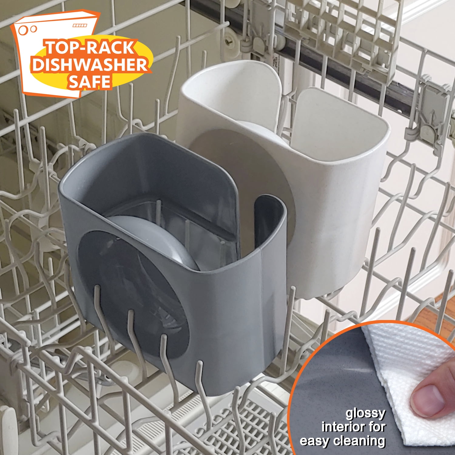 Kitty City Dishwasher Safe Plastic Raised Whisker-Friendly Cat Bowls, Multicolored, 2 Pack Set