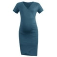thumbnail image 6 of Short Sleeve Summer Maternity Dress for Woman Ruched Pregnancy Clothes, 6 of 6