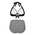 thumbnail image 3 of QLEICOM Women's Swimsuits High Waisted Tummy Control Swimwear Fashion Bikini Set Swimsuit Two Piece Filled Swimwear Hard Pack Steel Support Beachwear Black M, 3 of 4