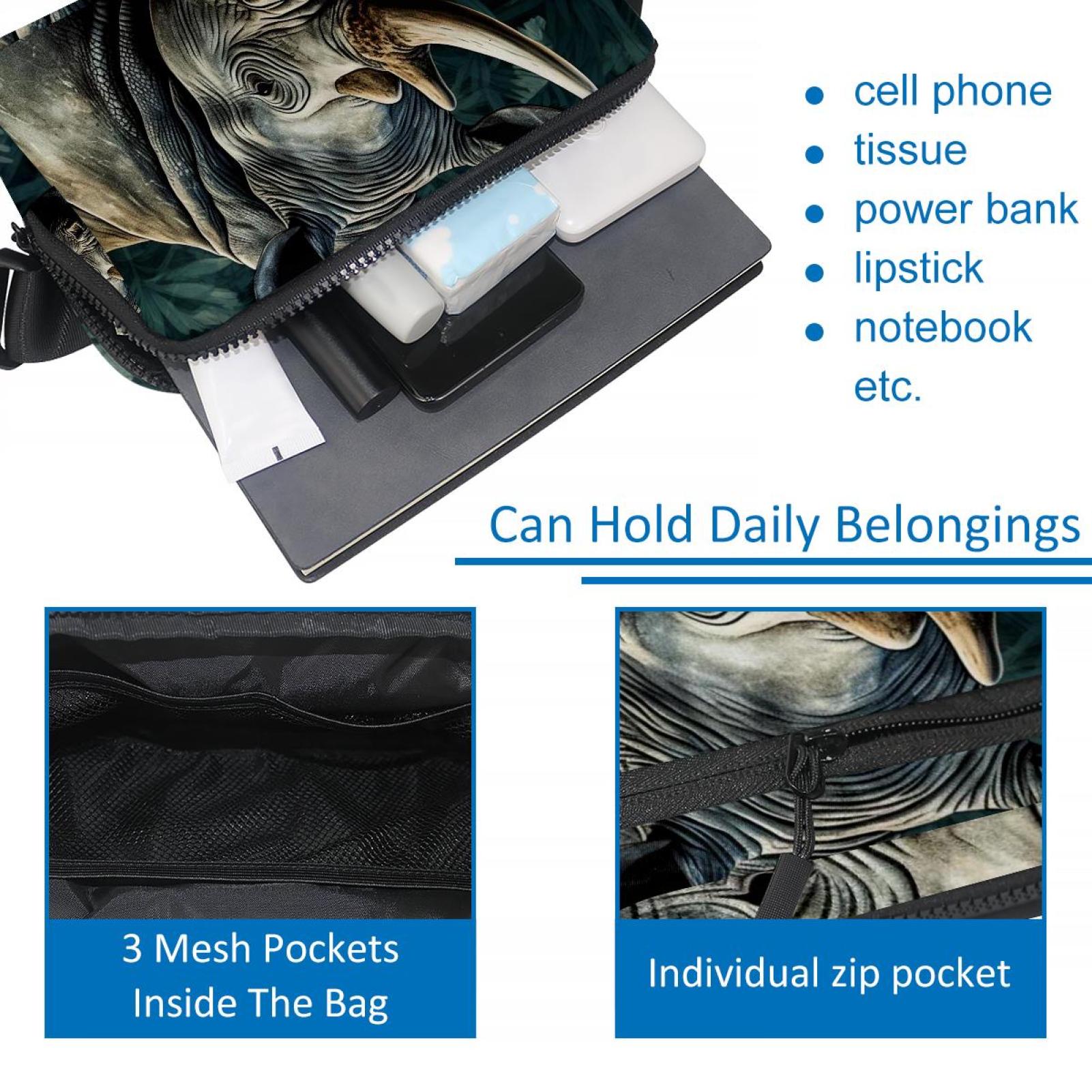 Rhinoceros Versatile Lightweight Adjustable Crossbody Bag with Extension Strap - Unisex Waist Bag Fanny Pack