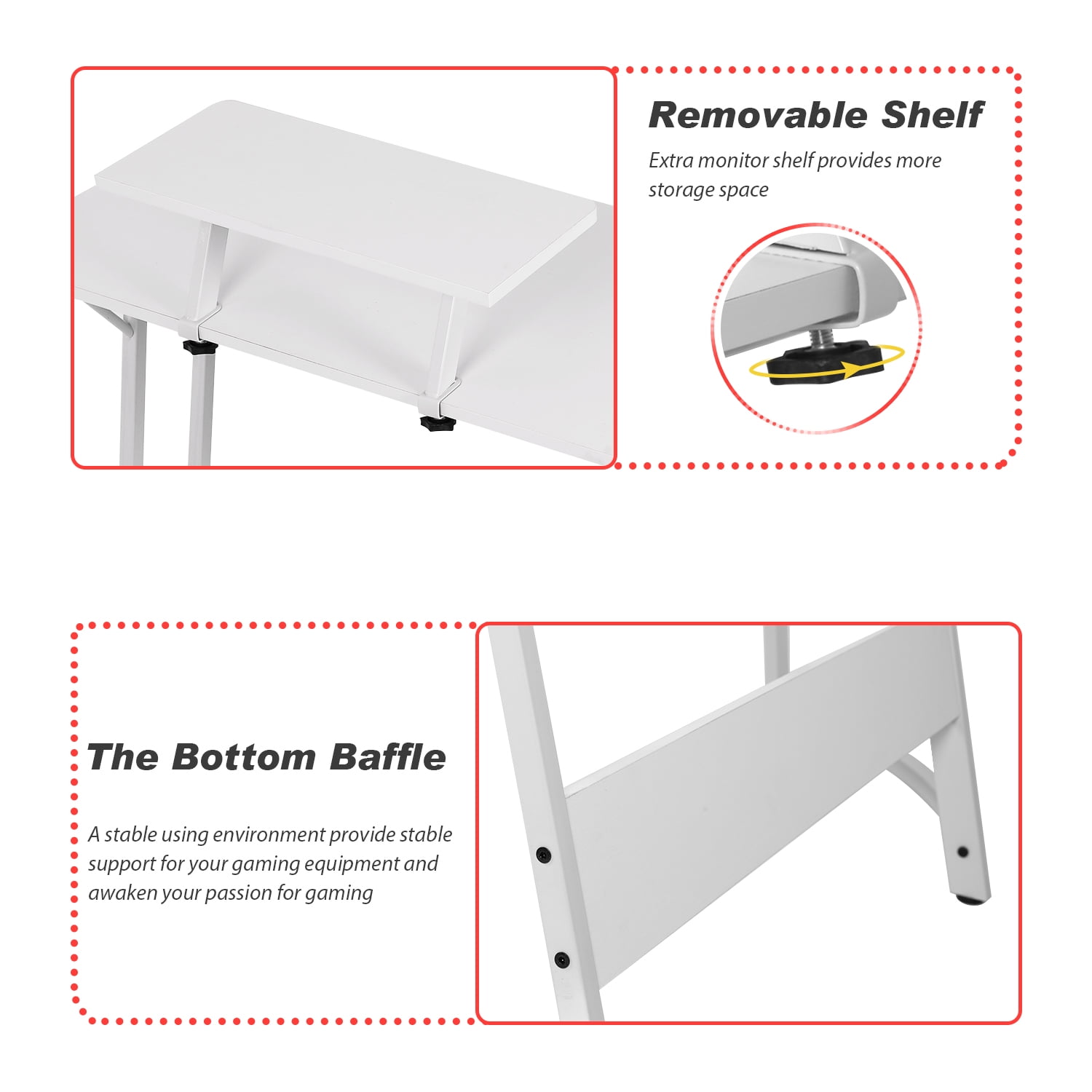 PayLessHere L Shaped Desk Corner Gaming Desk with Large Desktop Studying Working Desk, White