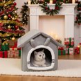 thumbnail image 4 of Cat Bed Winter Warm Removable Washable Semi-Enclosed Pet House For Kittens Small Dogs Cozy Sleeping Nest, 4 of 7