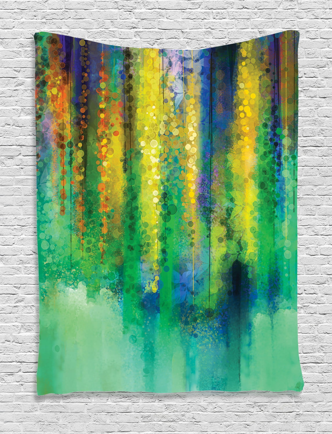 Watercolor Flower Decor Wall Hanging Tapestry, Abstract Style Spring ...