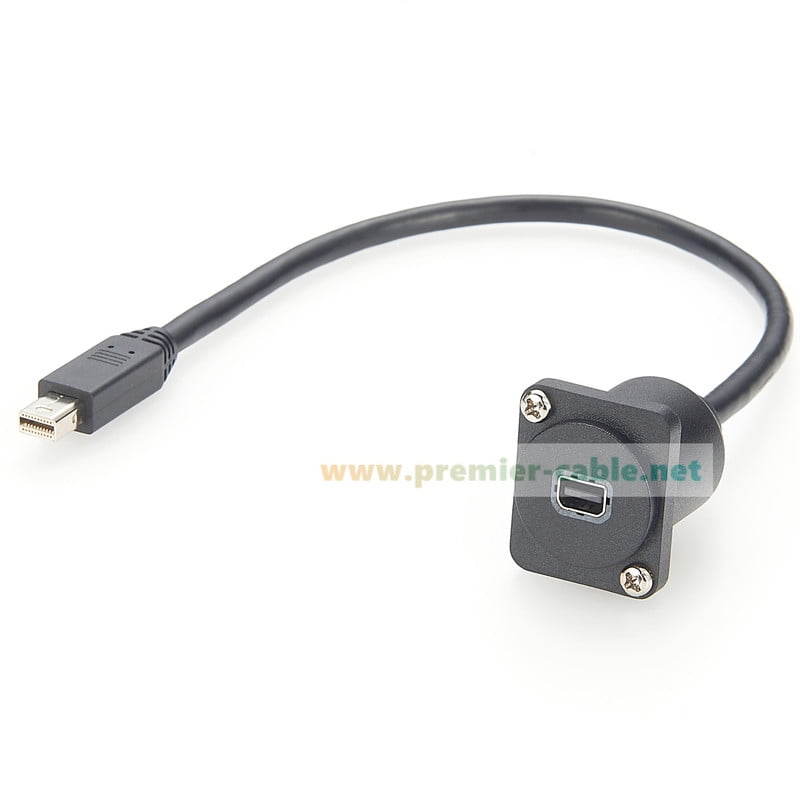D Type Mini Displayport Panel Mount Extension Cable 4K@60hz Mini DisplayPort Female to MINI DP male Panel Mount Mini DP Cable