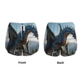 thumbnail image 3 of Balery Wild Blue Cool Dragon Pantalones cortos deportivos para mujer con forro y dos bolsillos, elásticos, para entrenamiento, gimnasio, yoga-XX-Large, 3 of 7