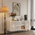 thumbnail image 2 of Aukfa Accent Cabinet with Carved Wood Design, Buffet Sideboard & TV Stand for Living Room, Dining Room,White, 2 of 8