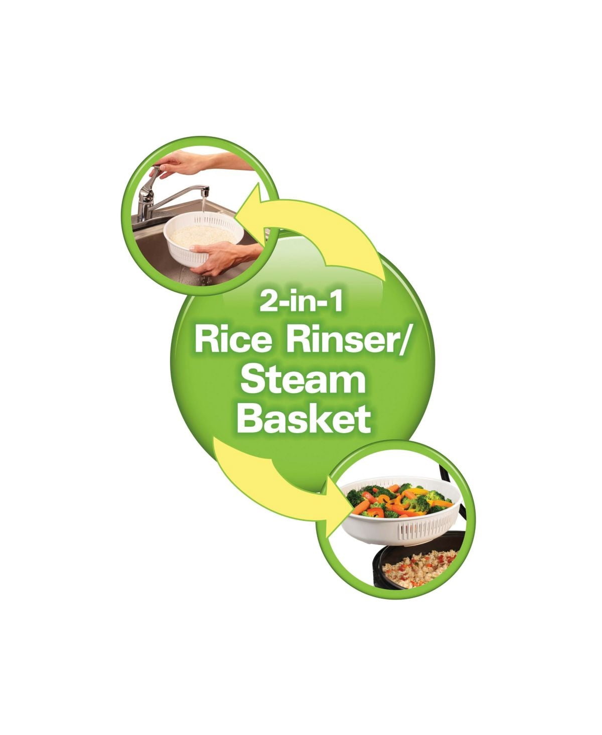 Rice & Hot Cereal Cooker, 2-in-1 Steam/Rinse Basket, Delay Start & Auto Keep-Warm, Nonstick Pot