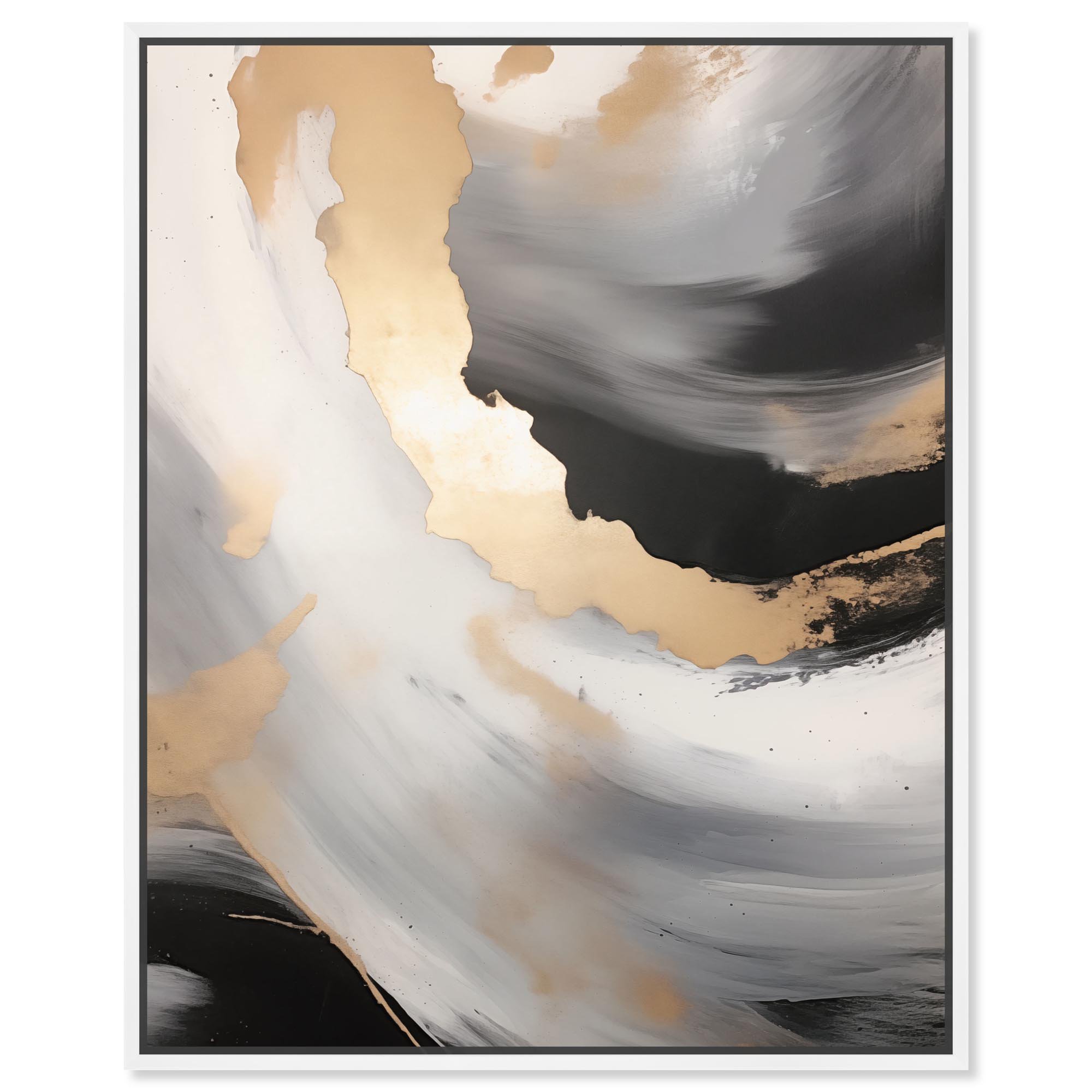 Realm of Abstraction Canvas Blue Abstracts by Art Remedy White Frame 24 x 30