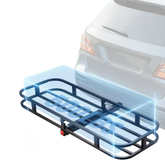 M optimized Hitch Mount Cargo Carrier 500lb 53x19x6in Rear Luggage Rack Basket Fit 2" Receiver Black