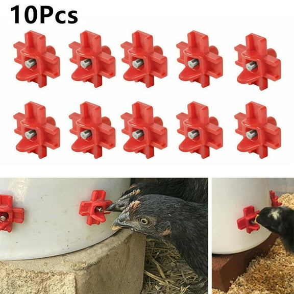 CAIJIEXI 10pcs Poultry Drinker Horizontal Side Mount Chicken Nipples Waterer Automatic Poultry Drinker Farming Feeding Equipment