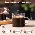 thumbnail image 2 of Juego de 2 tazas para espresso SENTVEND de 120 ml con doble pico vertedor, 2 of 6
