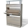 thumbnail image 4 of vidaXL Shoe Cabinet with a Drawer and a Top Glass Shelf Wood White, 4 of 6