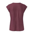 thumbnail image 5 of YLHFASHION T-shirt à Manches Courtes Col en V Texture Géométrique Simple et à la Mode pour Femmes Soldes Aujourd'hui Offres Prime, 5 of 5