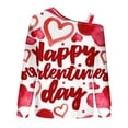 thumbnail image 5 of Penkiiy Women's Valentine's Day Heart Print Off The Shoulder Tops Long Sleeve T Shirts Loose Summer Blouse Shirt XS Pink, 5 of 6