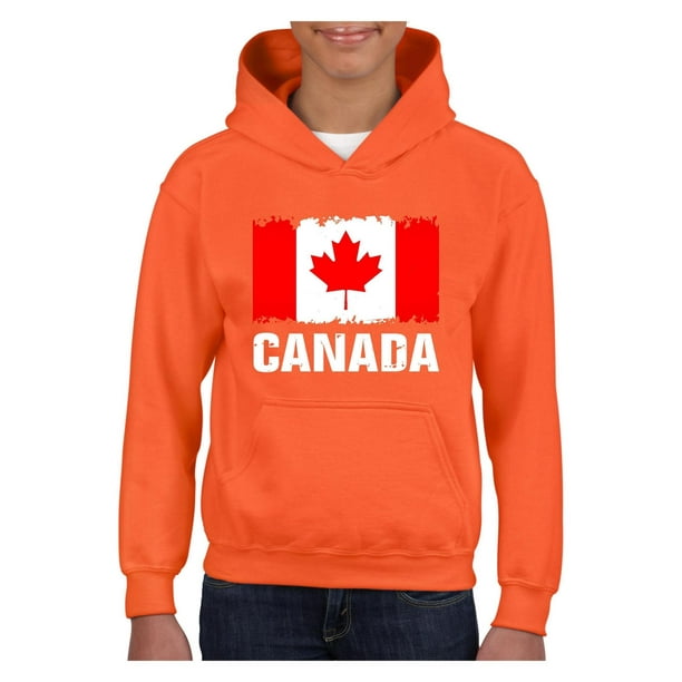 IWPF Youth Canada Flag Canadian Hoodie For Girls and Boys Sweatshirt