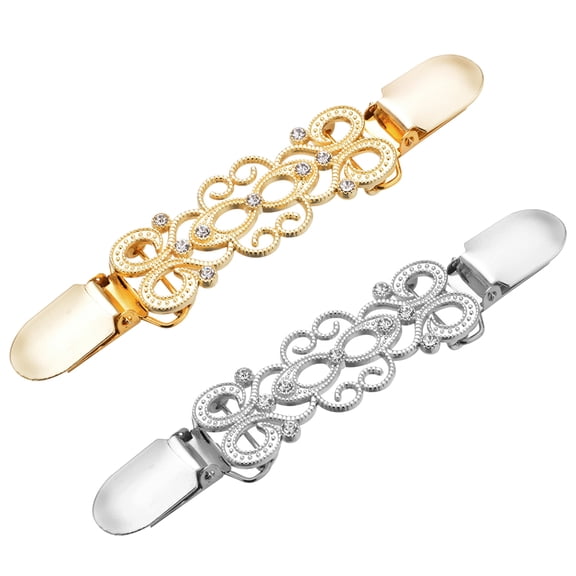Koolleo 2pcs Vintage Clothing Clips Sweater Brooch Clips Decorative Brooches for CloThes