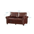 thumbnail image 3 of Storage-Ready Faux Leather Loveseat with Wood Legs & Nail Trim for Small Spaces, Burgundy 2-Seat Sofa with Underseat Storage Boxes, 3 of 9
