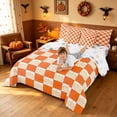 thumbnail image 4 of Homewish Pumpkin Plaid Twin Bedding, Happy Halloween Bedding Comforter Set, Orange Cream White, Pumpkin Bat Reversible 7pcs, 4 of 7