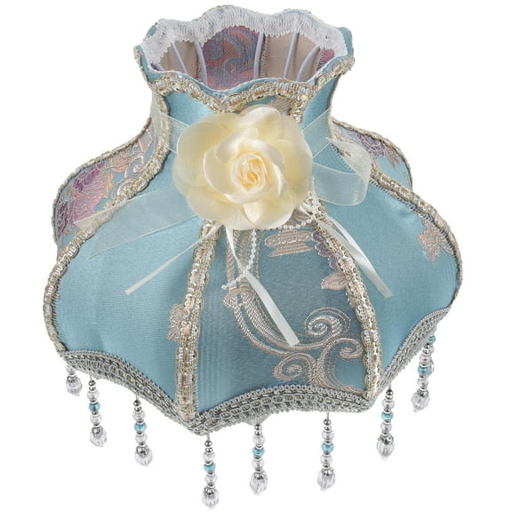 ibasenice Vintage Dome Lampshade Large European Style Metal Frame Lamp Shade with Cloth Cover 1 Set