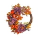 thumbnail image 2 of Guirnalda de flores artificiales para el Día de Acción de Gracias, corona de otoño para la puerta principal, cosecha de otoño Flor violeta, 2 of 9