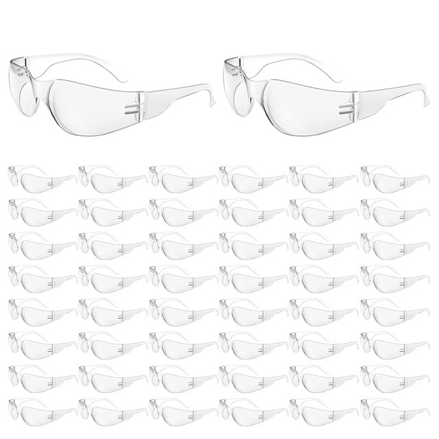 Gafas de seguridad WFEANG, gafas protectoras transparentes (paquete de 50)