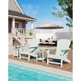 thumbnail image 6 of Modern HDPE Plastic Adirondack Chair - Oversize 380LB Poly Lumber Weather Resistant Firepit Chair - Outdoor Patio Chairs with Wooden Textured for Garden,Pool, Porch - Light Blue, 6 of 7
