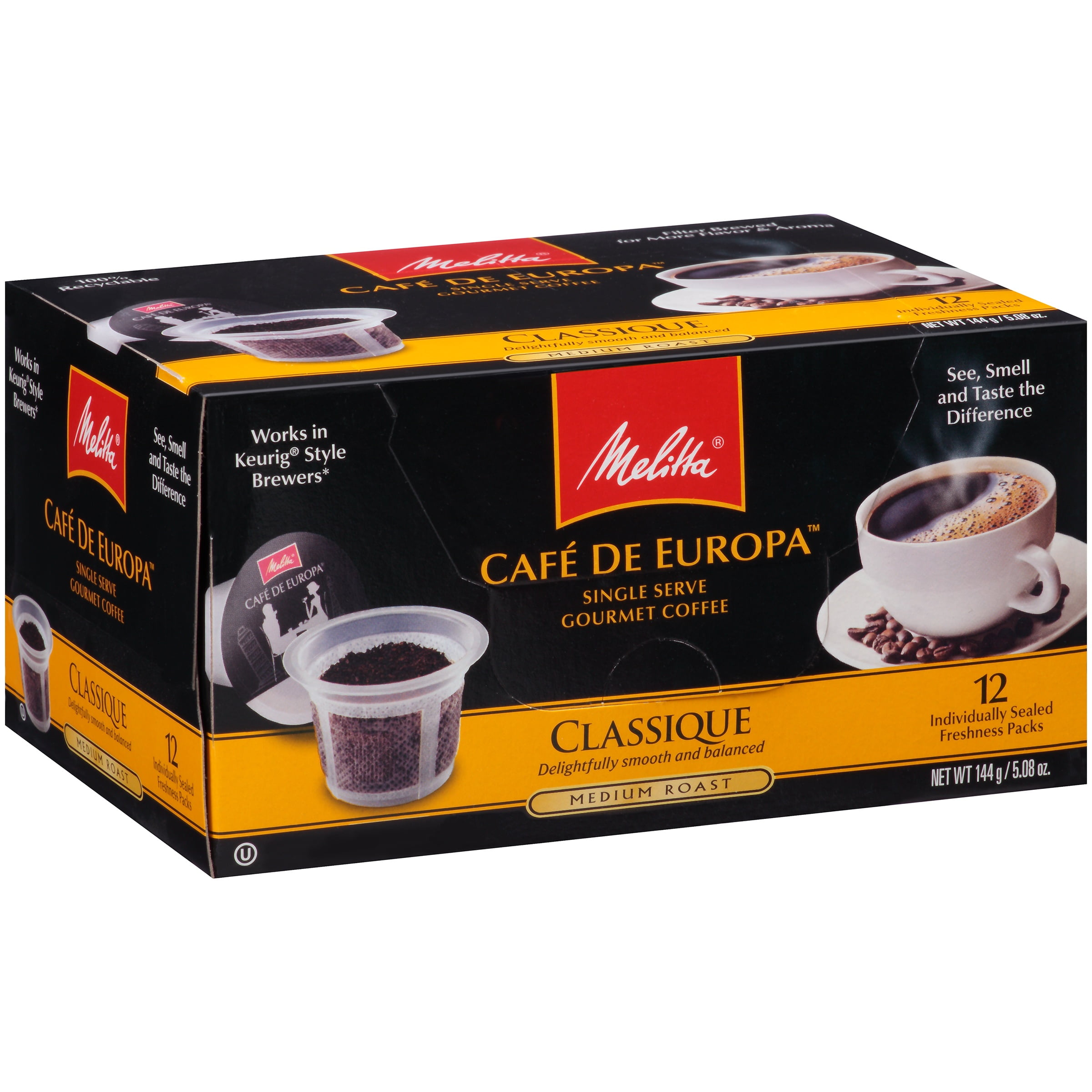 Melitta Cafe de Europa Classique Medium Roast Single Serve Gourmet Coffee 12 ct Box by Melitta USA Inc.