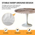 thumbnail image 2 of Elastic Fitted Round Tablecloth, Marble Brown Waterproof Stretch Table Cover for 36"-44" Tables, Modern Abstract Ink Painting Luxury Washable Outdoor Tablecloths for Patio, Picnic, Camping, 2 of 9
