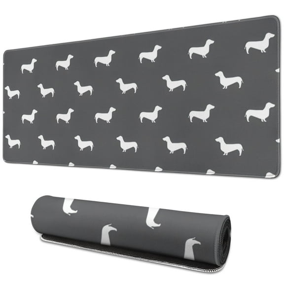 Long Mouse Pads for Desk,Dachshund Desk Mats on Top Of Desks, Desk Mouse Pad Extra Large with 3mm Non-Slip Base and Stitched Edge for Gaming,Office,Work,Home 31.5"x11.8"
