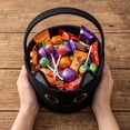 thumbnail image 5 of Sahpxhe Halloween Baskets Cute cat Cotton Rope Woven Candy Basket,Handheld Storage Bucket Gift Basket for Trick or Treat,Halloween Party,9.1x6.3in Black-B, 5 of 6