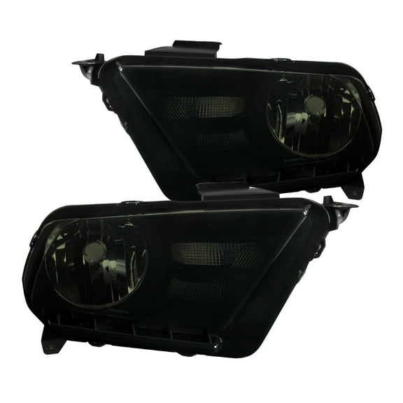 Spec-D Tuning Smoke Lens Headlights Compatible with 2010-2013 Ford Mustang L R Pair Head Light Lamp Assembly
