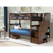 Columbia Staircase Bunk Bed Twin over Twin in Multiple Colors and