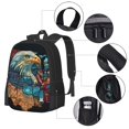 thumbnail image 2 of Balery Stained Glass Eagle USA Mochila para hombre y mujer - Tela Oxford 600D resistente - Gran capacidad, resistente al agua, ideal para la escuela, viajes y senderismo, 2 of 6