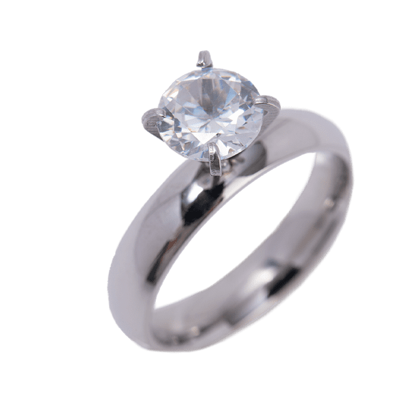 Anillo de Compromiso para Mujer LuckyLy Nova plateado Zirconia Cúbica 4mm Talla 6 a 8