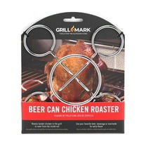 Grill Mark 8084090 6 x 6 in. Silver Steel Beer Can Poultry Roaster