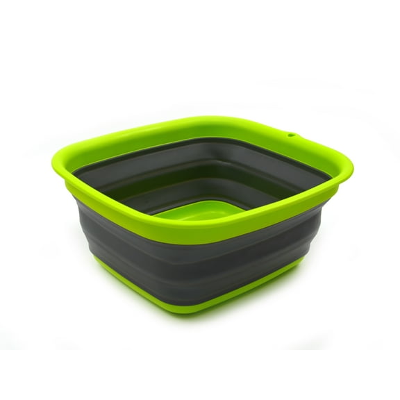 SAMMART Set of 2 - 7.7L (2.03 Gallon) Collapsible Tub - Foldable Dish Tub - Portable Washing Basin - Space Saving Plastic Washtub