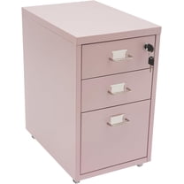 3-Drawer Vertical File Cabinet - Metal Mobile File Cabinet with Lock and Wheels - Under Desk Metal Filing Cabinet for Legal/Letter/A4 File - Fully Assembled - Home/Office Storage Cabinet