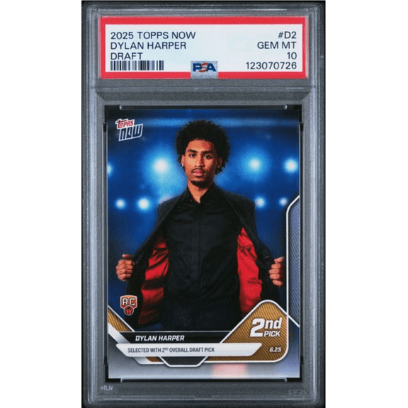 Graded 2025 Topps Now Dylan Harper #D2 Draft Rookie RC Basketball Card PSA 10 Gem Mint