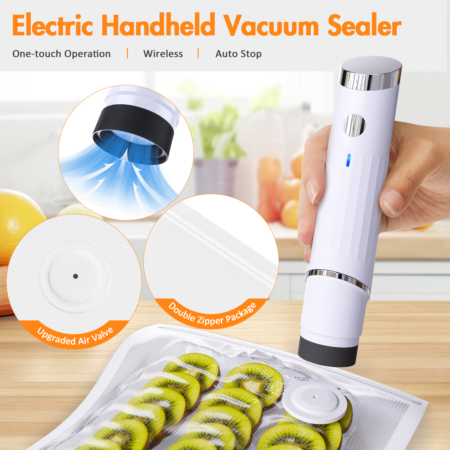 TINANA Handheld Vacuum Sealer with 30 Reusable Bags photo 5