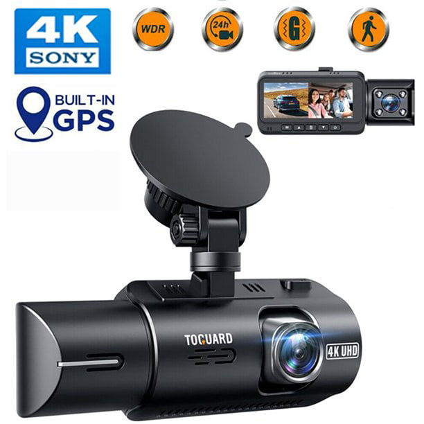 4K Car Camera WDR GPS Dash TOGUARD Front and Inside Dual Dash Camera Driving Recorder with IR Night Vision, Parking Monitor, G-Sensor, Loop Recording - Walmart.com