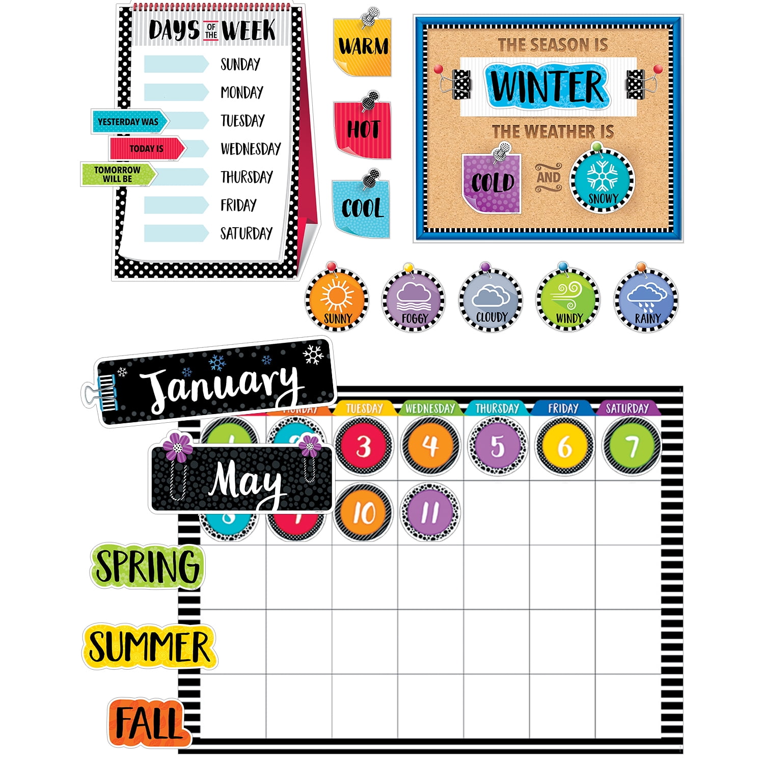 Creative Teaching Press Bold & Bright Calender Set Bulletin Board