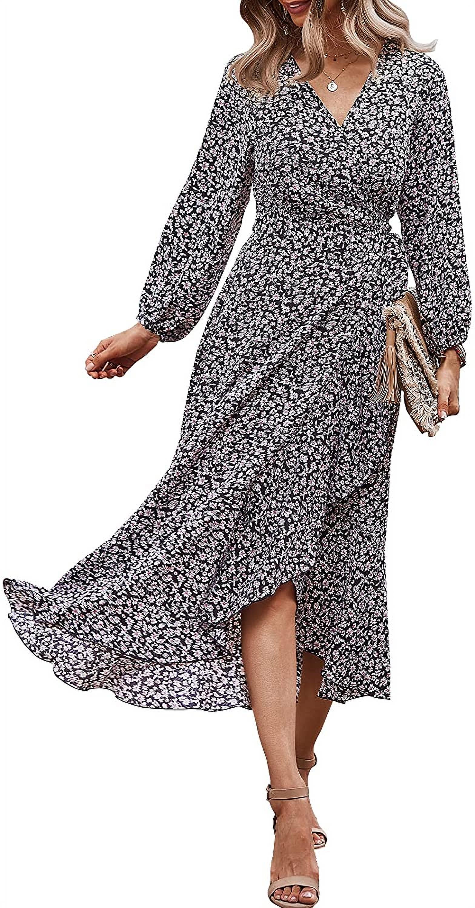 maxi wrap dresses with sleeves