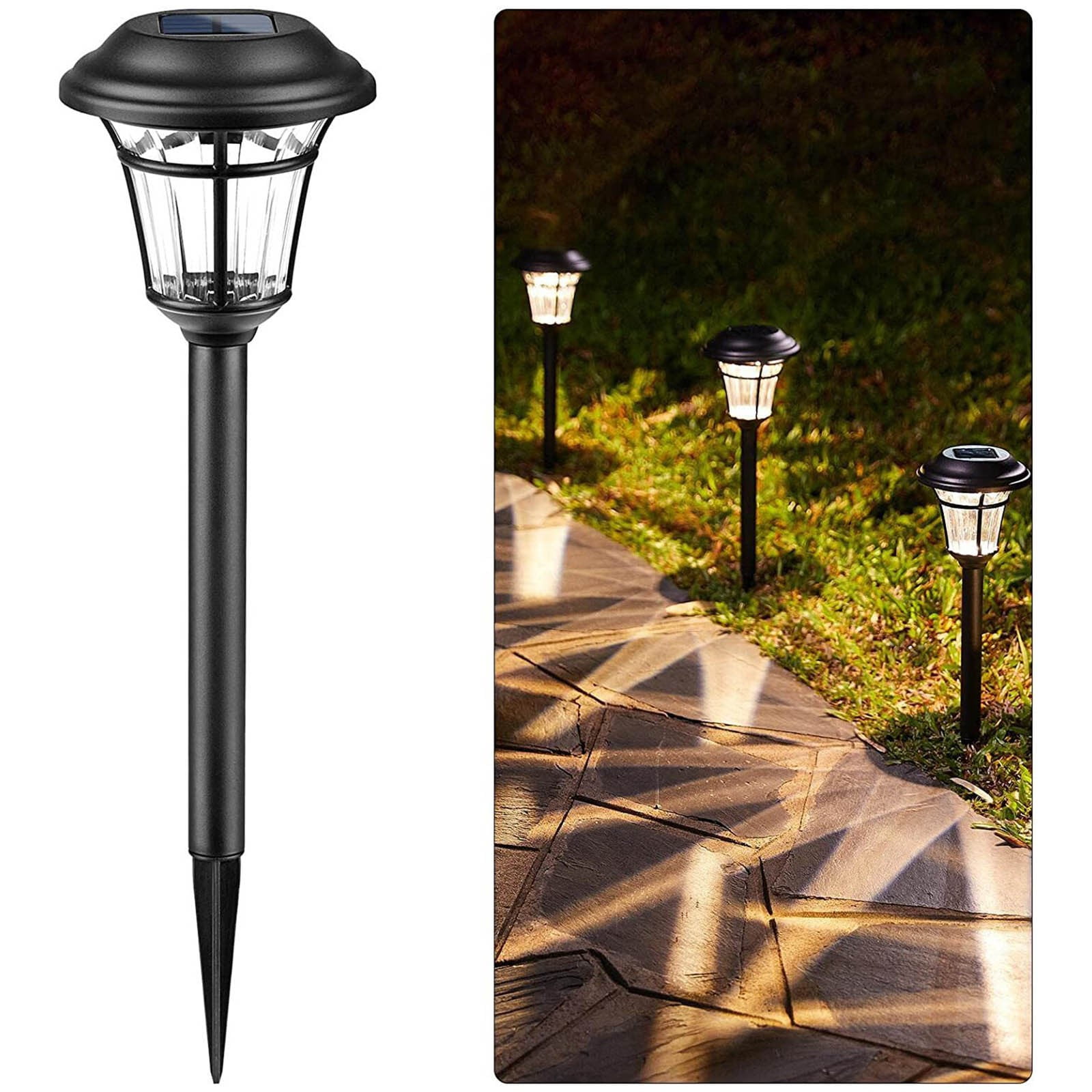 YZEGDCH Garden In-ground Pathway Lights Landscape Lighting,6 Pack Outdoor Solar Garden Ground Light Solar Garden Light for Lawn,Pathway,Driveway,Front,Back Door