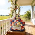 thumbnail image 4 of USA 250th Anniversary Tote Bag, "Blooming for 250 Years" Floral & Flag Quilted Shoulder Bag, Patriotic Reusable Tote for 1776-2026 Celebrations, 4 of 5