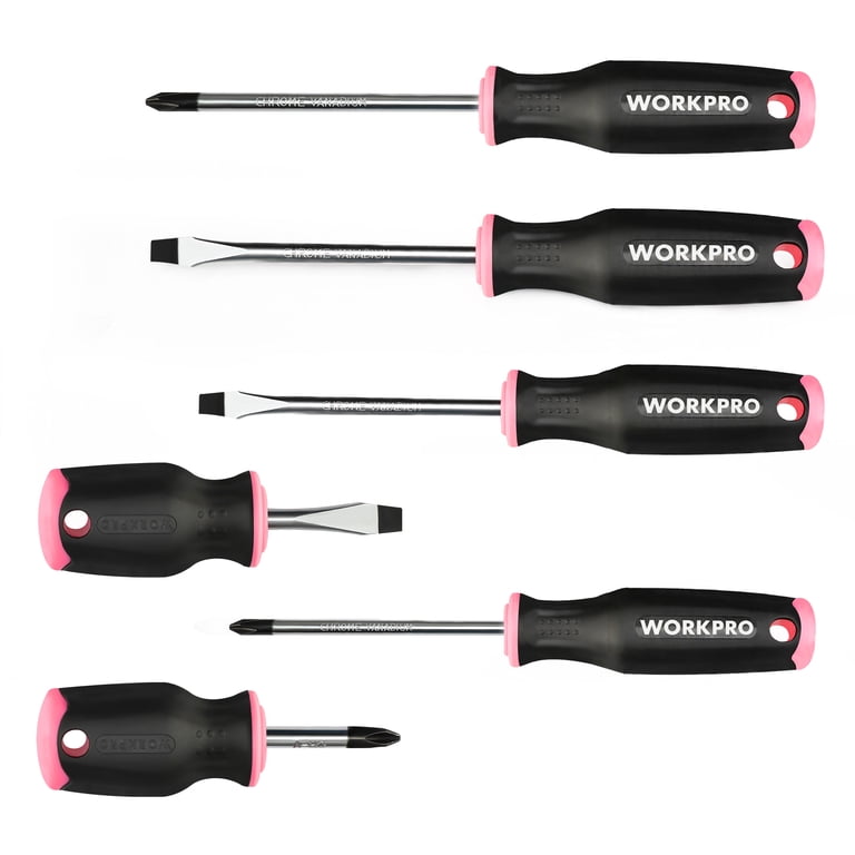 WORKPRO 6-Piece Pink Magnetic Screwdriver Set photo 5