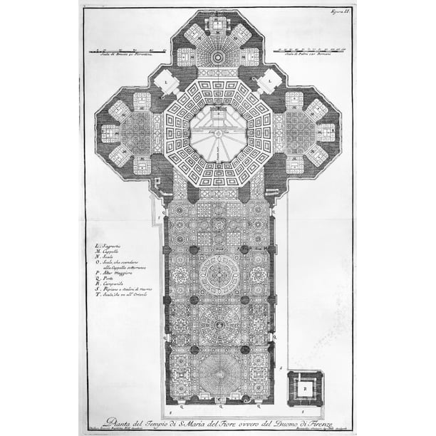 Florence Cathedral. Ndecorative Floor Plan Of Santa Maria